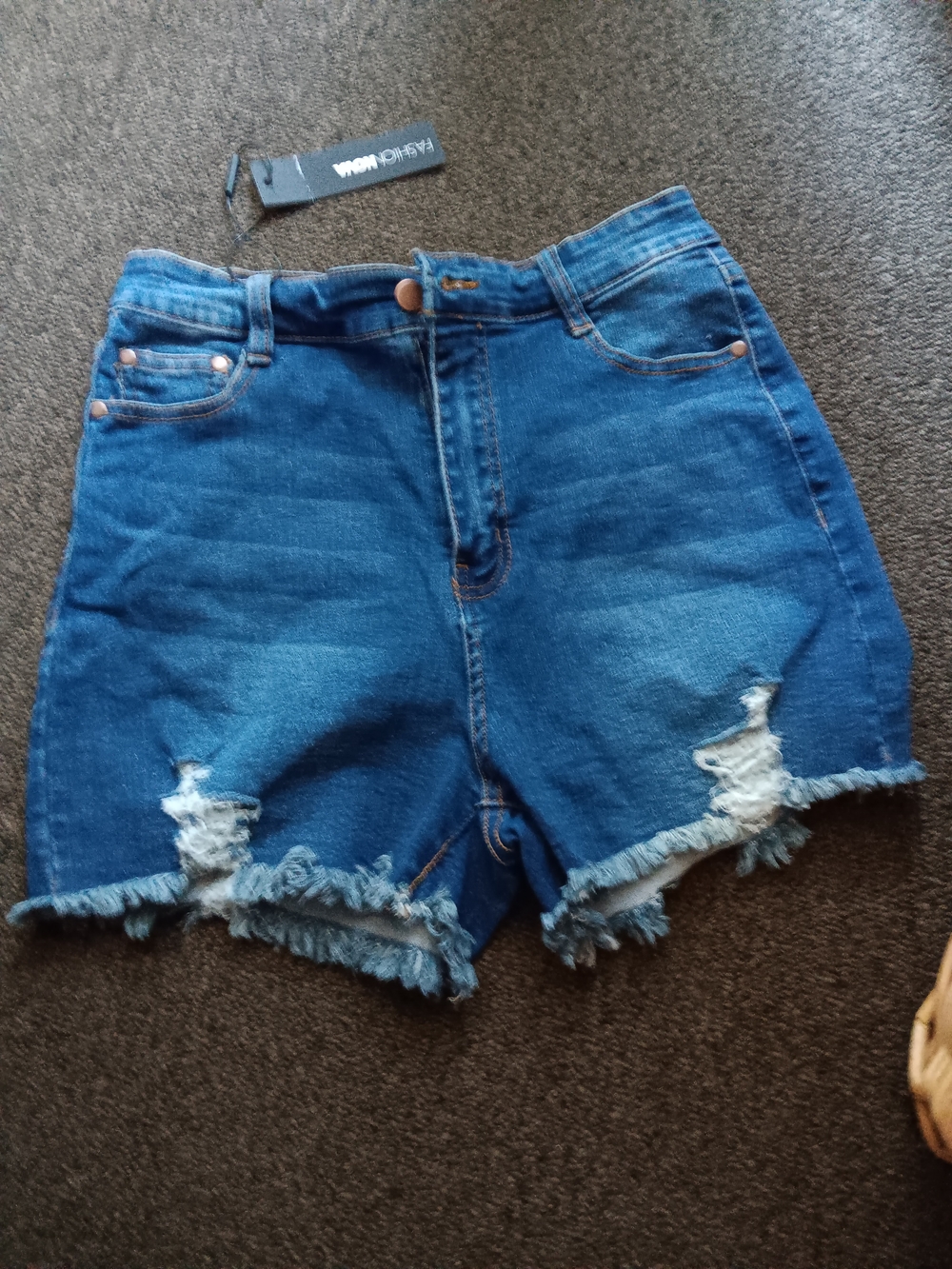 Fashion Nova  Distressed Denim Shorts